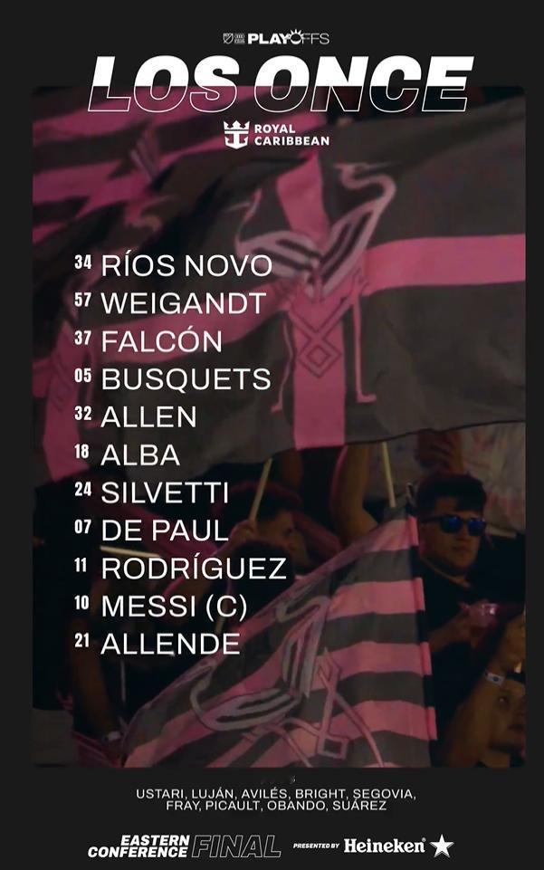 【梅西领衔今日首发阵容】🕕今日07:00⚽美职联季后赛东部决赛🔥迈阿密国际v