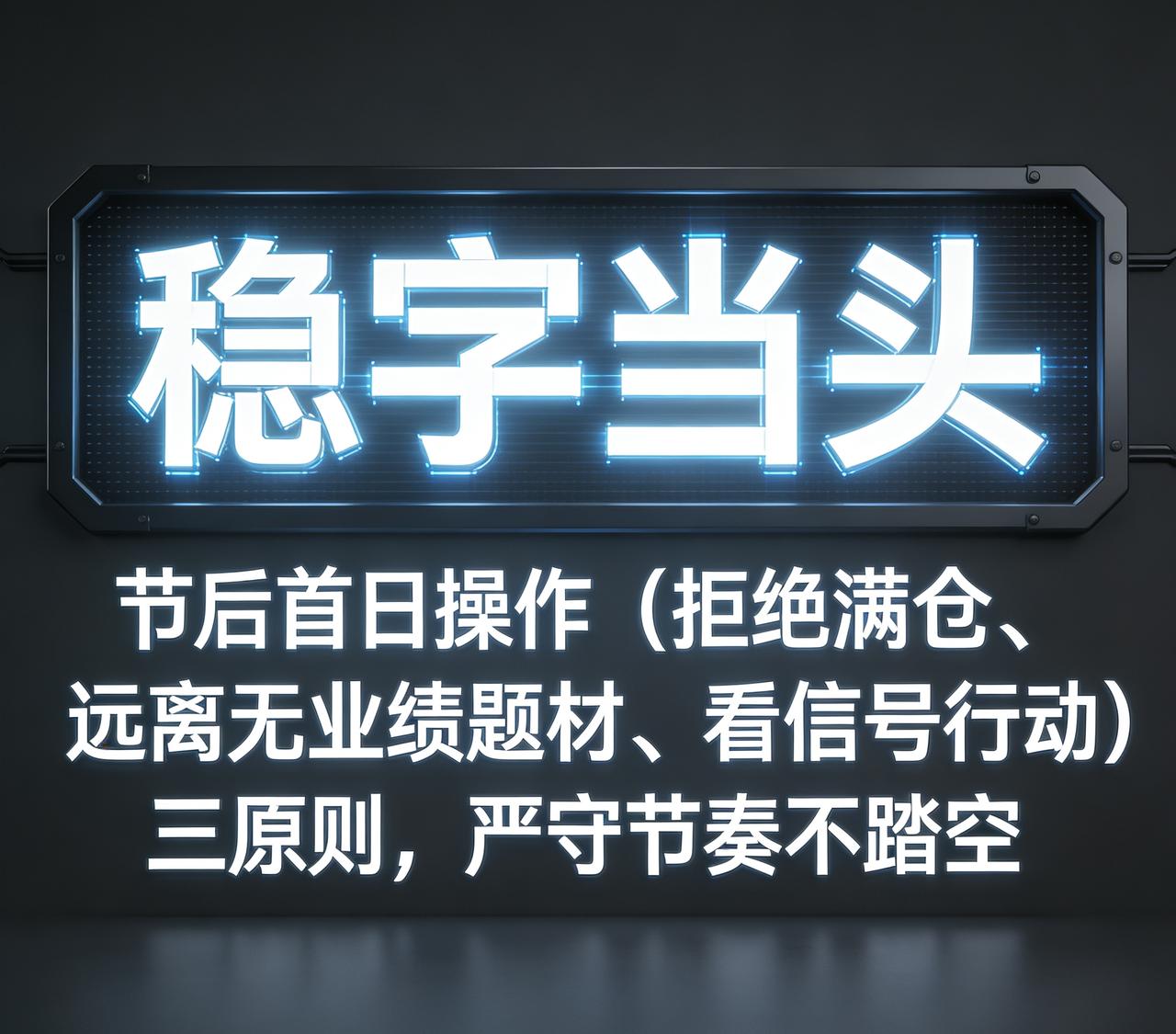 [招财进宝] 稳字当头｜节后首日操作（拒绝满仓、远离无业绩题材、看信号行动）三原