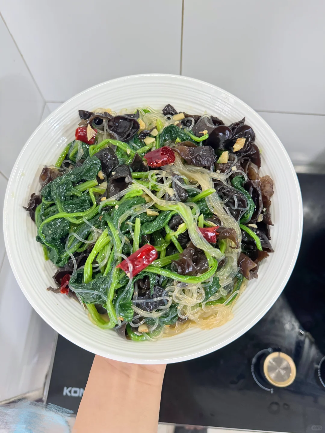 凉拌菠菜粉丝，解腻清爽必学的一道凉拌菜！