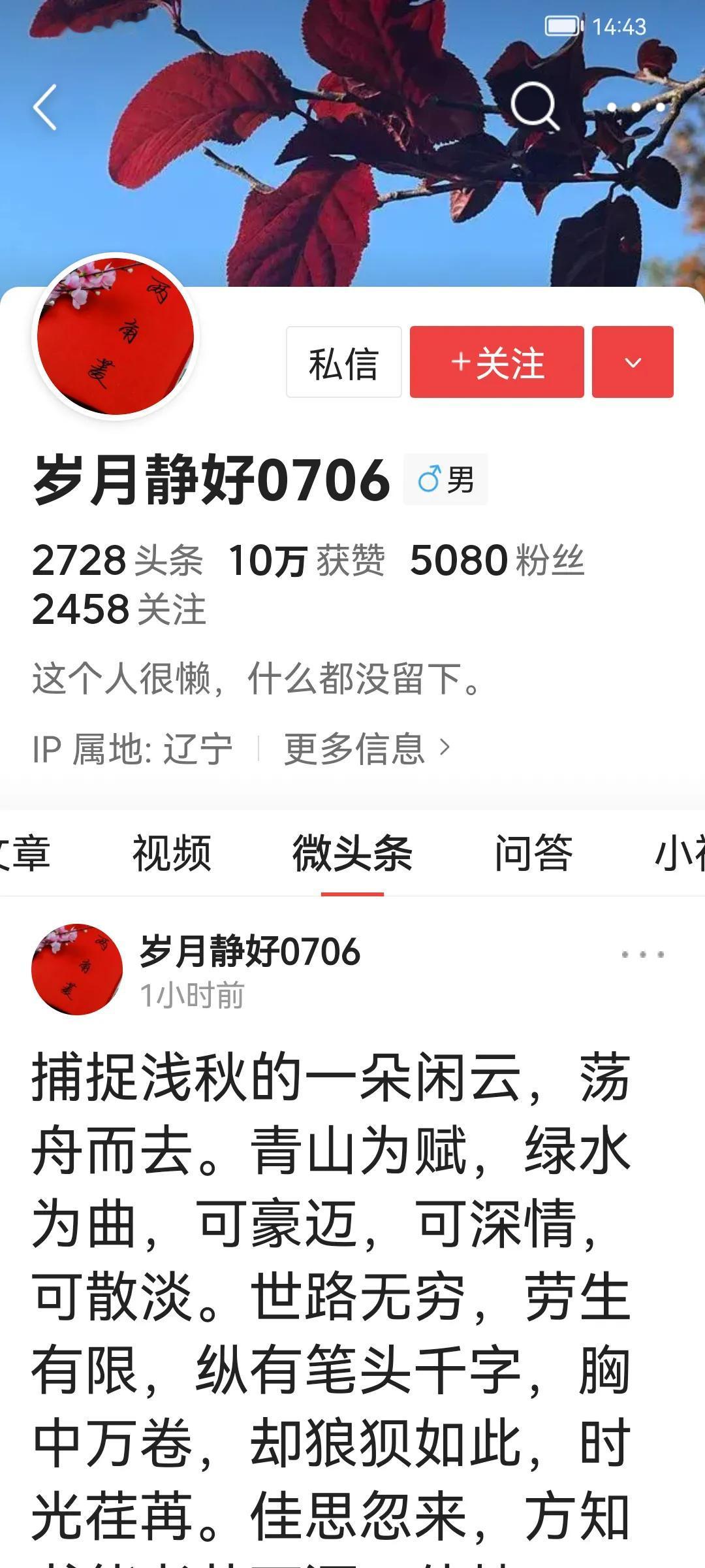 剽窃者【岁月静好】

这个叫岁月静好的人，剽窃我的作品，我想问问各位文友，我该怎