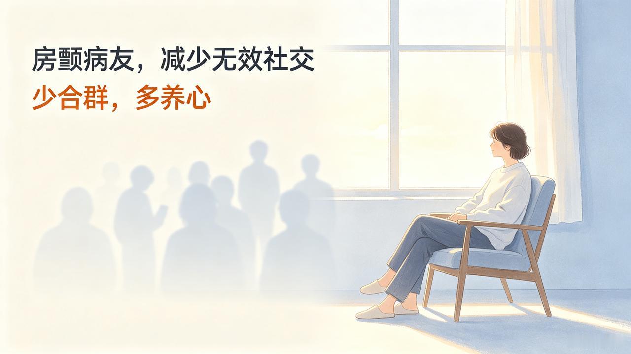 房颤病友，一定要学会主动减少社交
 
终于明白：很多房颤的复发，不是身体累的，是