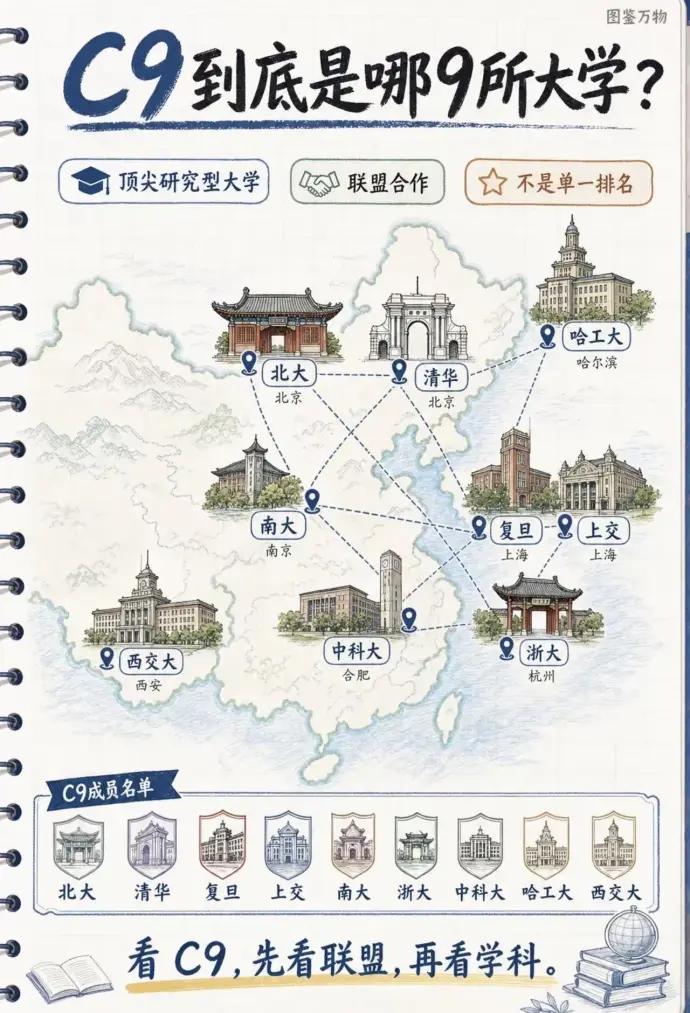 全国最牛的高校联盟到底是哪几所呢？
C9高校是就是9校联盟，成立出2009年十月