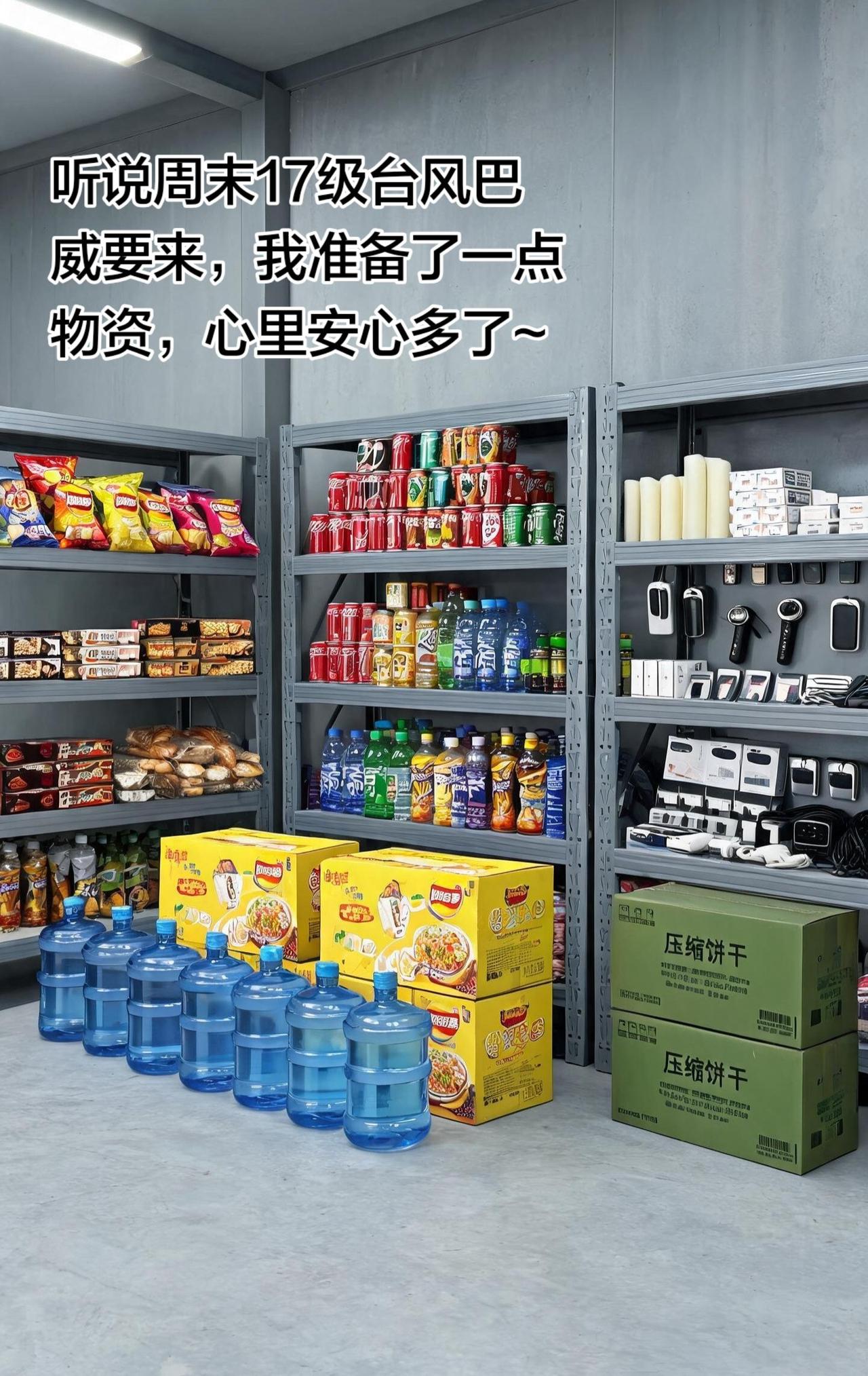 一点物资，心里安心多了~
无限买买买 囤货模式 堆货大作战 台风