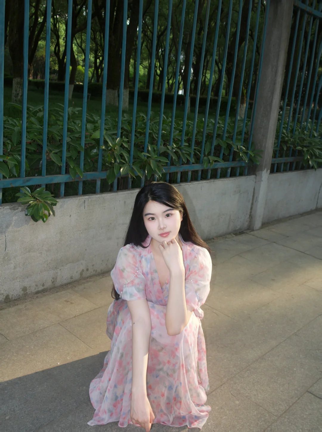 公园拍照 法式穿搭茶歇裙