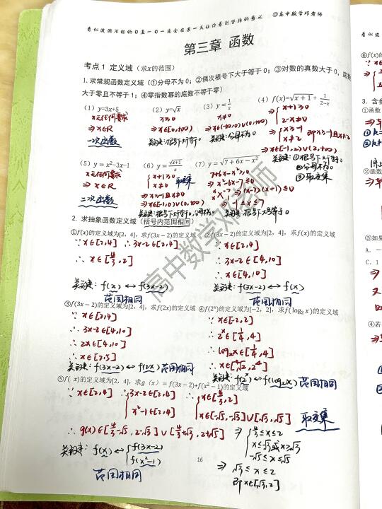 哪里还有比这更详细的函数定义域汇总！