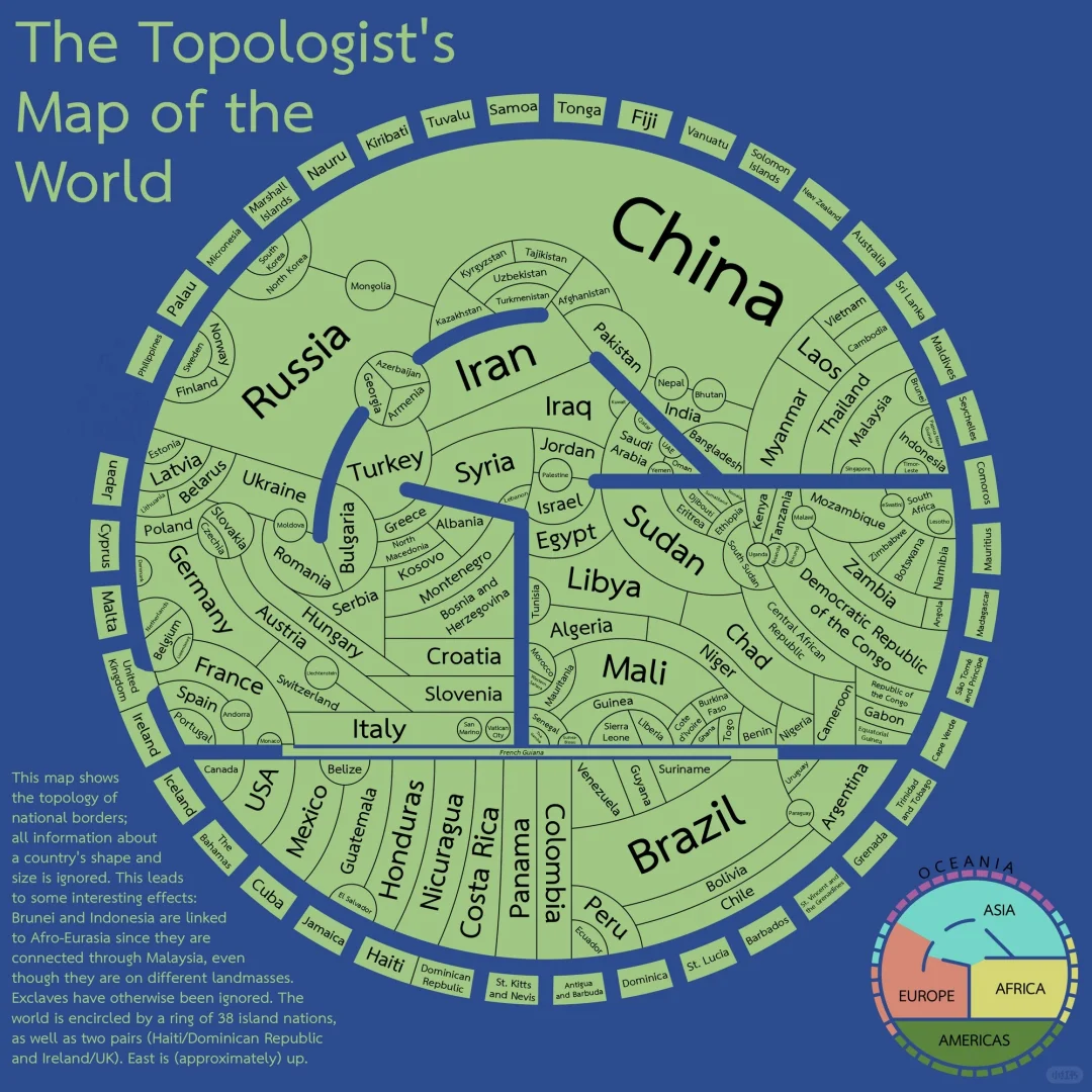 拓扑学版世界地图