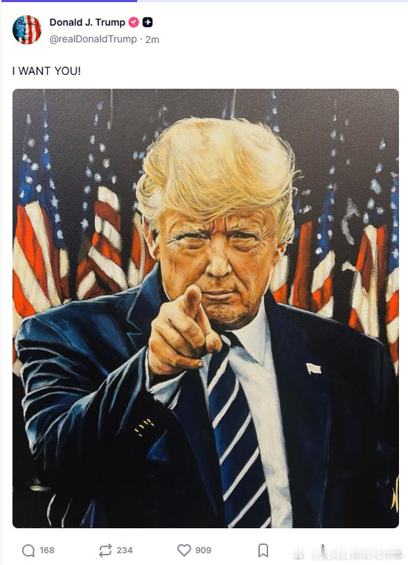 【黄金时代】川普发布招贴画：我要你！美国和欧洲当代史川普主义研究热点现场海外新鲜