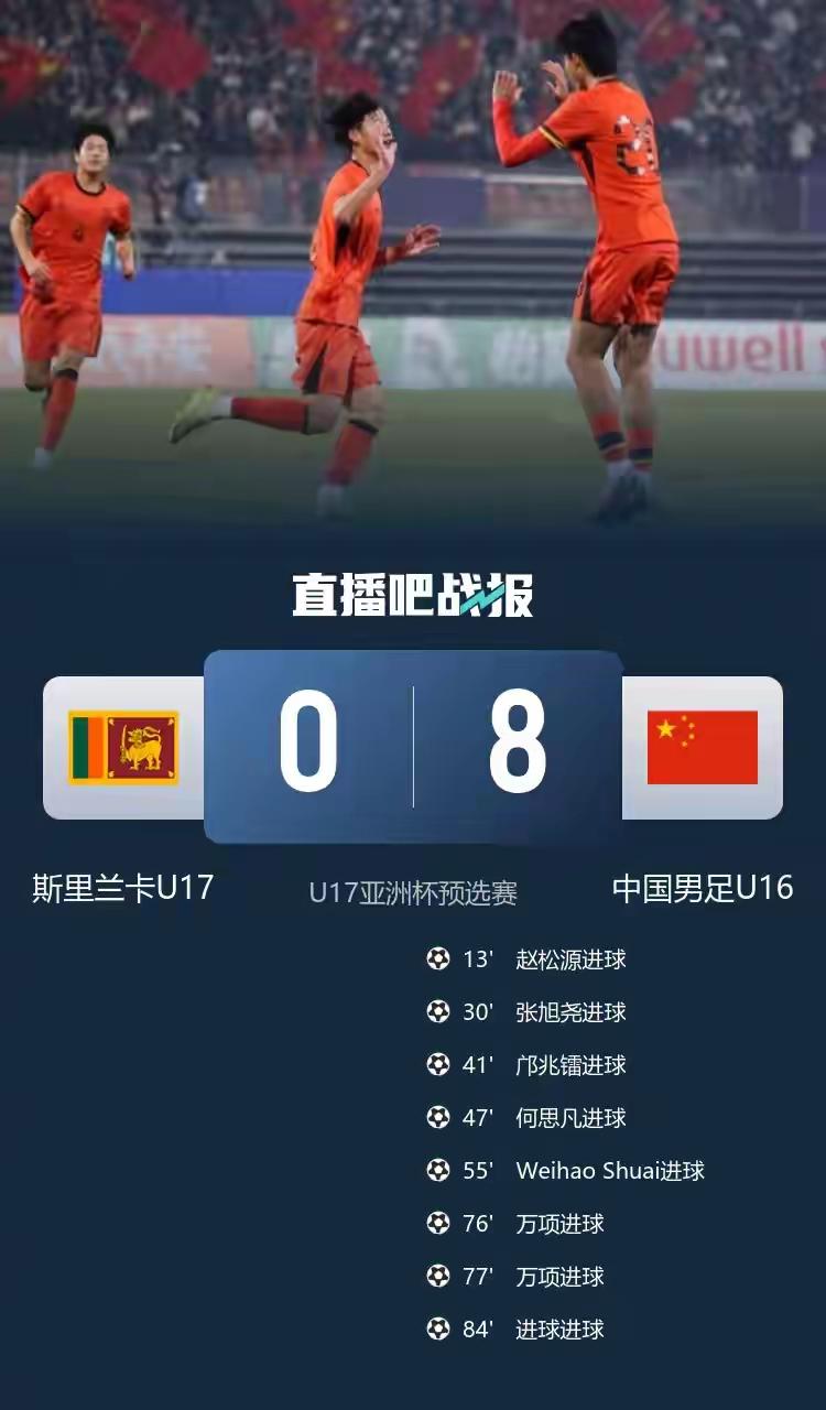 看完u17中斯之战，既要盛赞国足小伙8：0继续高奏凯哥，还得感叹斯里兰卡球员的素