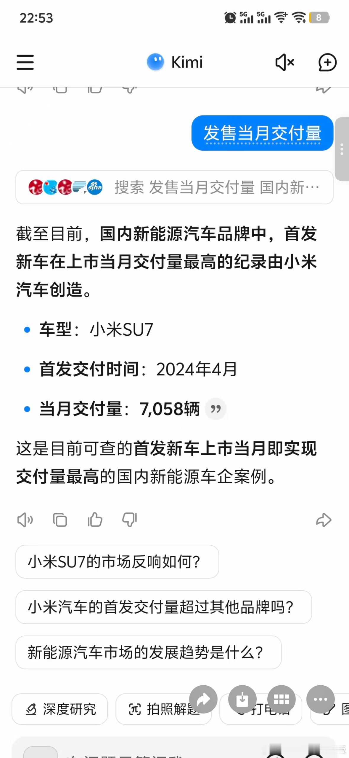 来自kimi，7058，目前国内新能源品牌，首发新车上市当月交付记录，乐道L90
