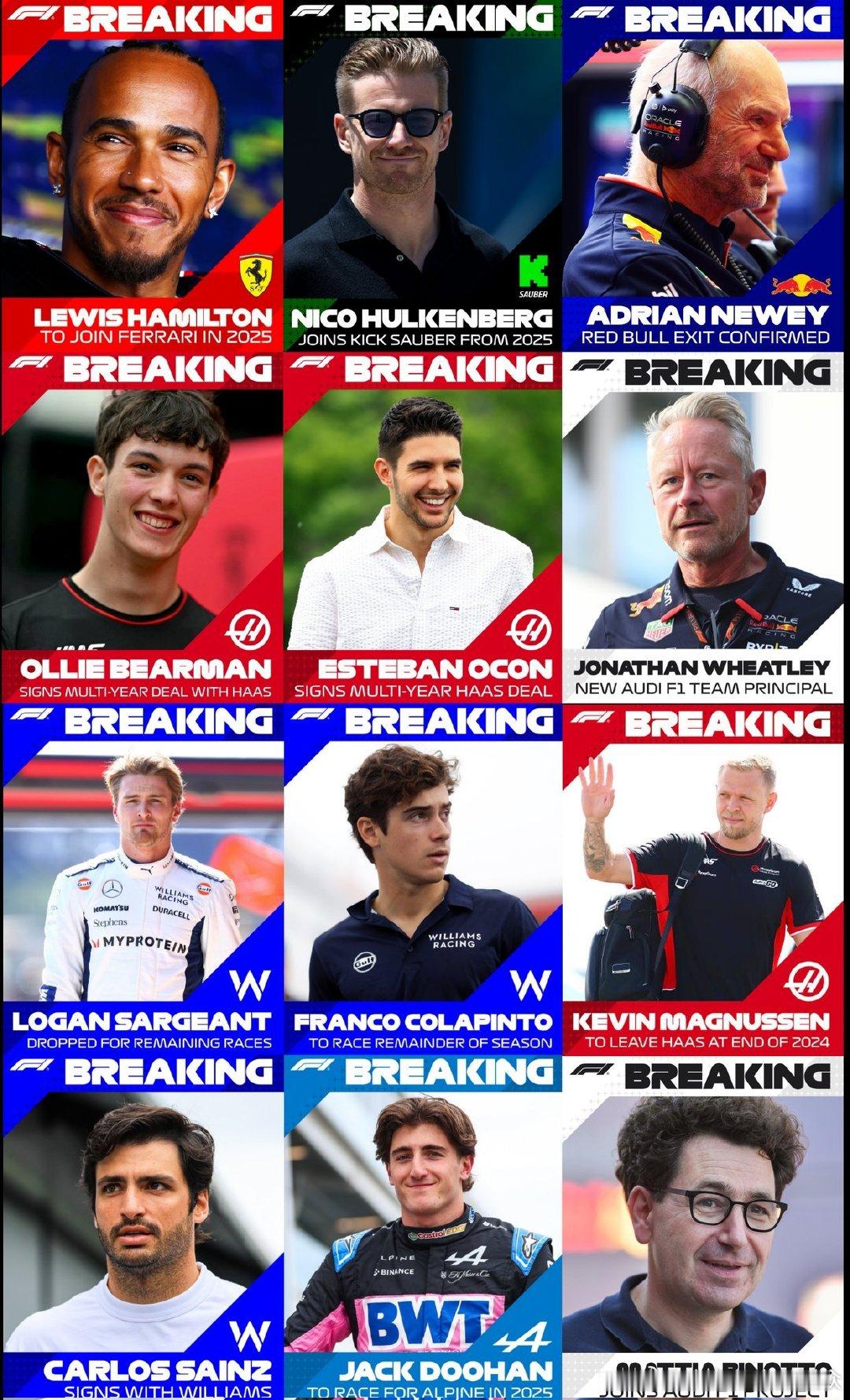 今年F1的Breaking News汇总，够劲爆吗？ 赛季刚过半，接下来还会发生