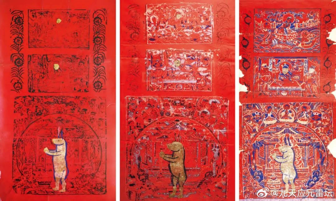 拜月中使用的“月光马”民俗文化纸马和门神都属于广义的年画，是民间工匠制作的适应节