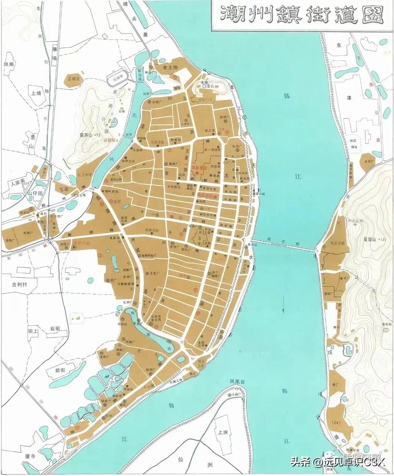 现代广东省潮安县县城图