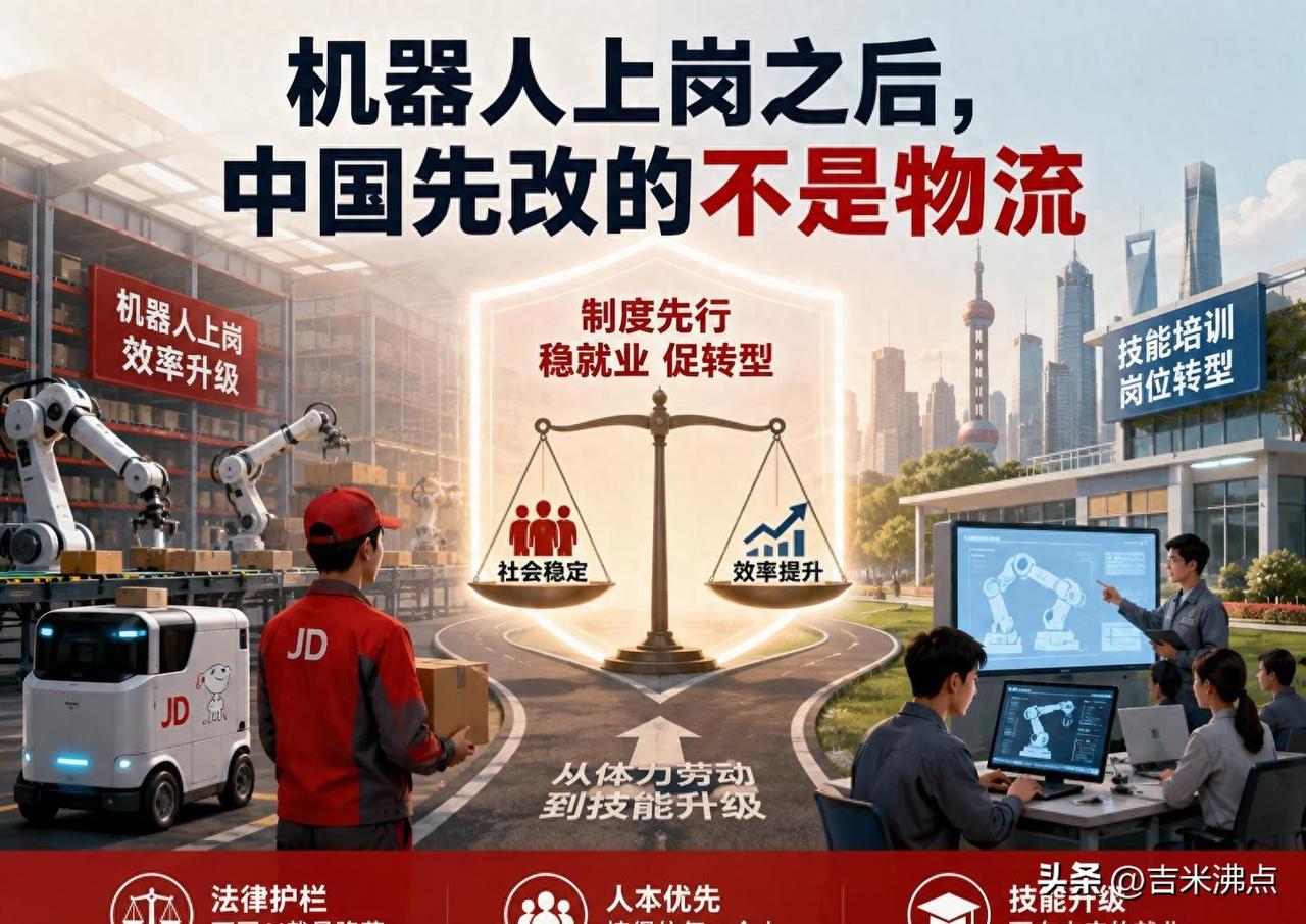 快递小哥还在爬楼，机器人已进仓库，新规矩正悄悄改写老合同。
这不是谁淘汰谁的事，