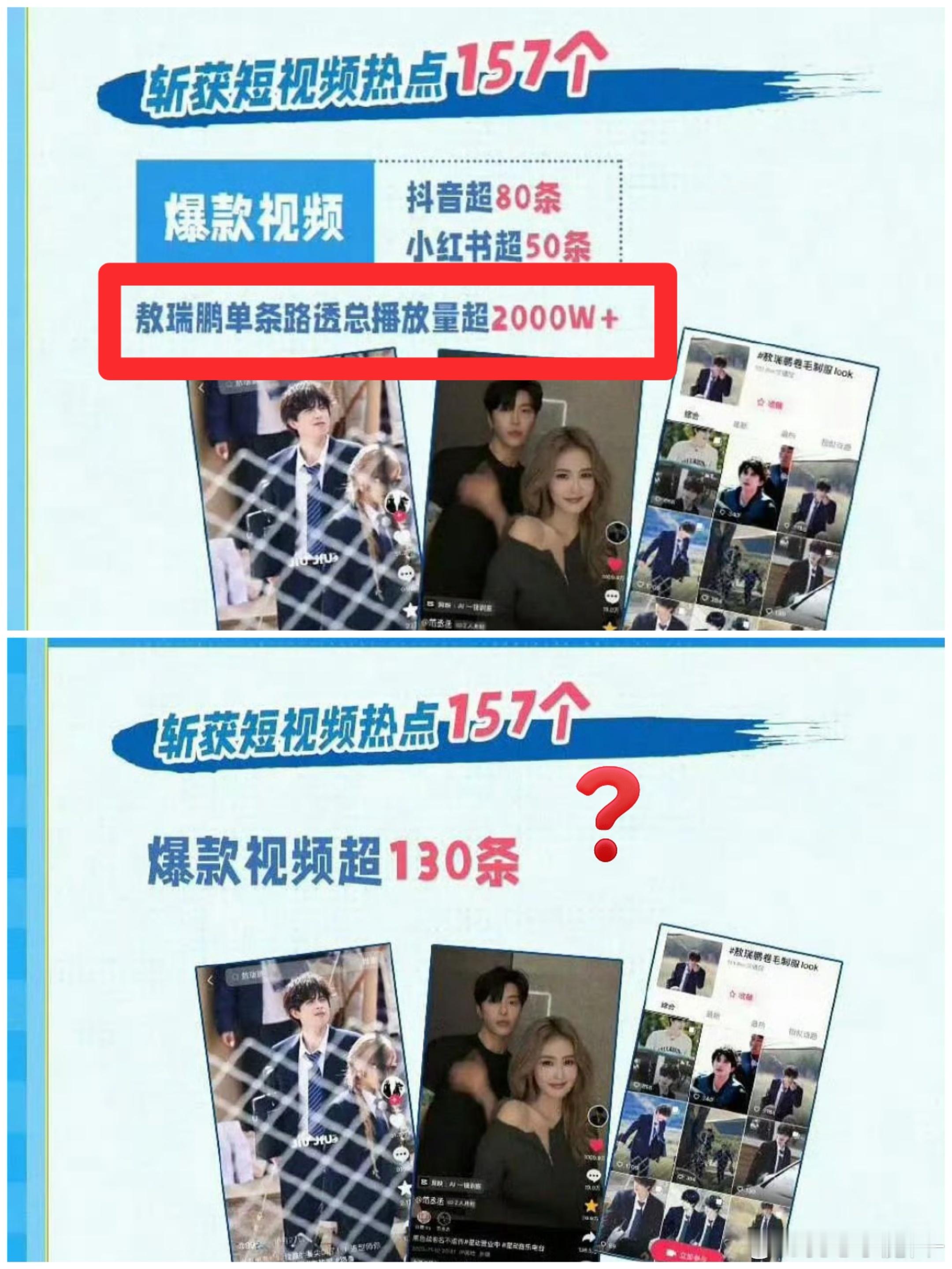 敖瑞鹏粉丝向奔跑吧维权⭕，官博把最开始【敖瑞鹏单条路透总播放量超 2000w+】