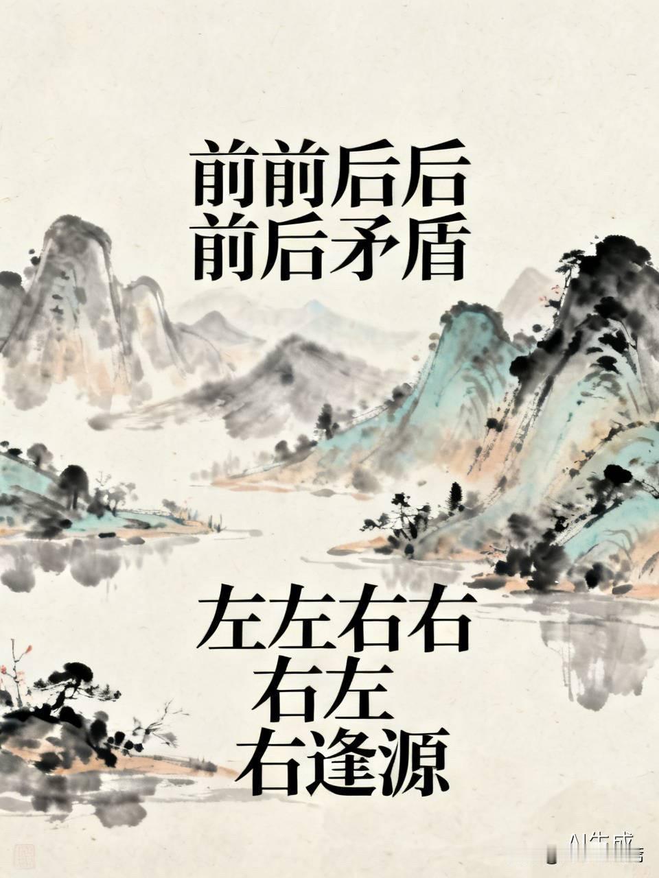 而下联“左左右右左右逢源”，则展现出了完全不同的一番景象。它描绘出一个人在为人处