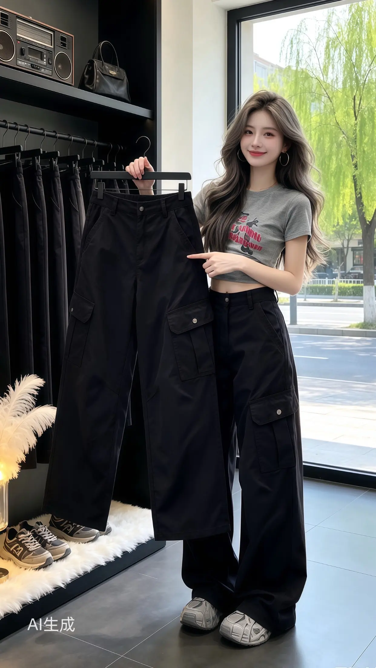 高颜值炸街女工装裤 工装裤穿搭魅力 ins工装裤港风 工装裤女又酷又飒...