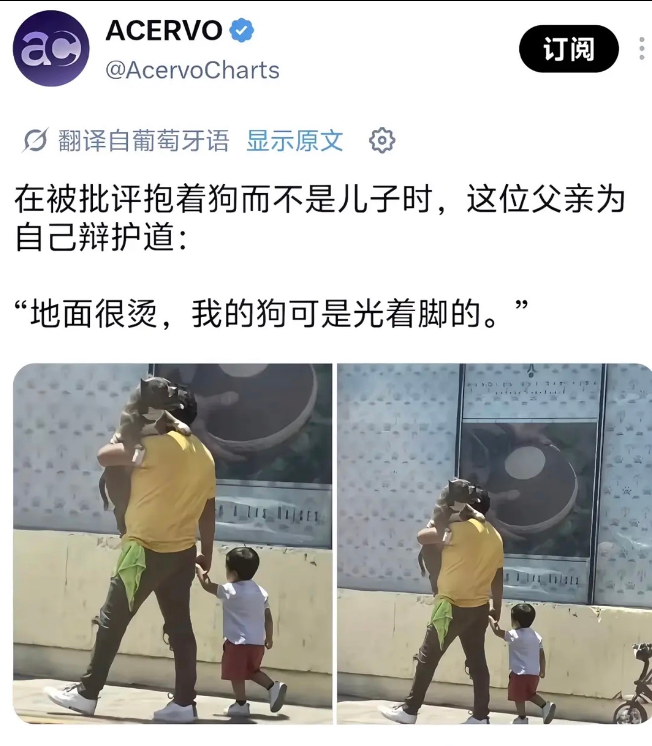 “地面很烫，我的狗可是光着脚的”