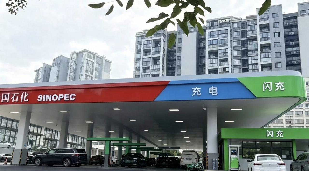 一张代表未来能源模式的图，加油、充电、闪充
