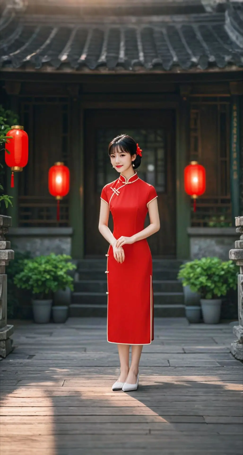 AI扩图 AI红袍庭院情