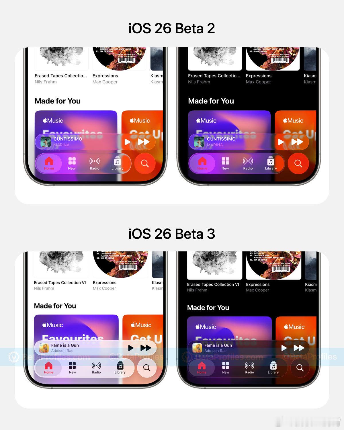 哈哈哈，看来厨子对于“液态玻璃”效果也是摇摆不定啊，目前最新iOS26 Beta