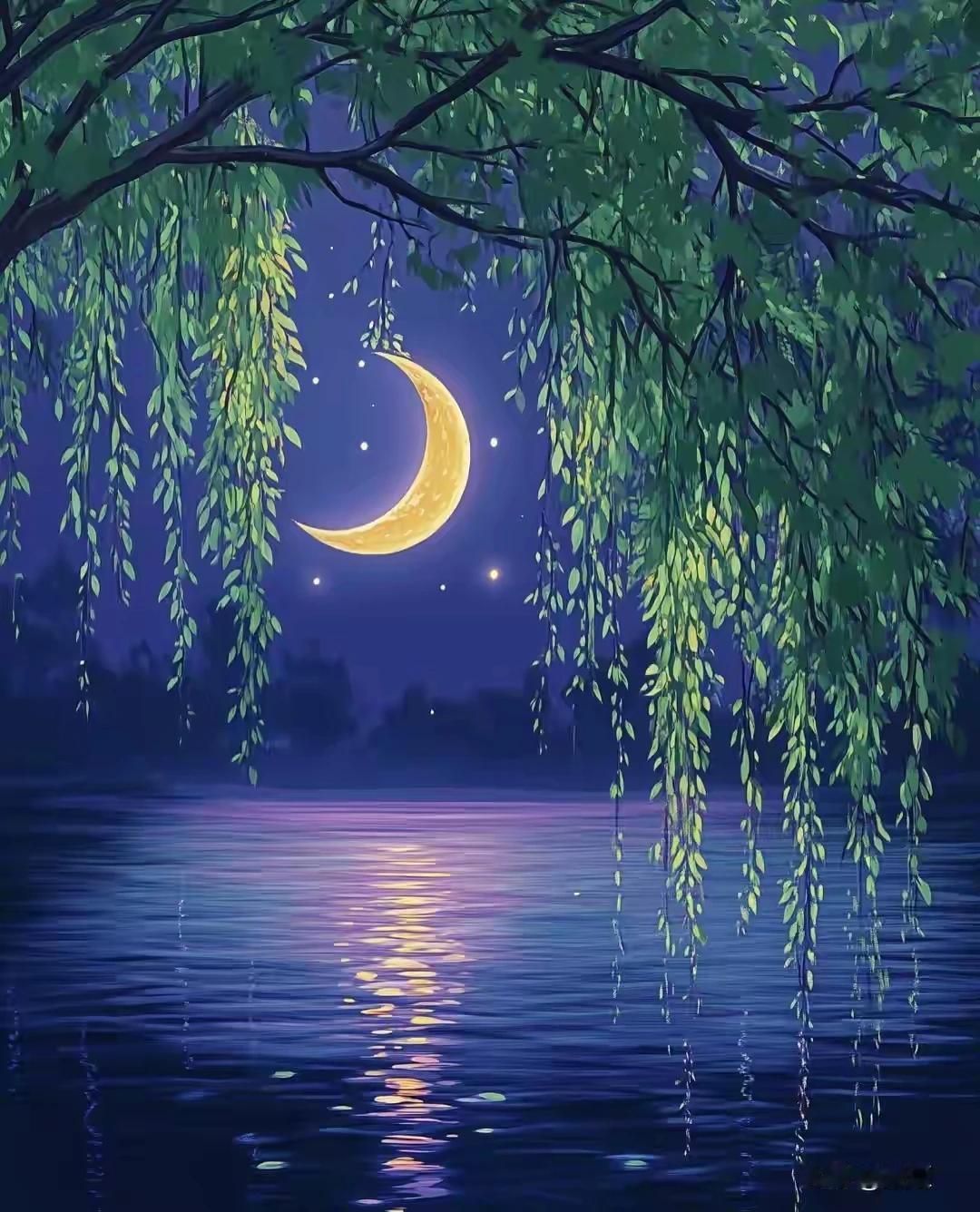 独倚小楼夜未央
半窗烛影锁心愁
疏星几点垂檐角
一弯冷月添烦忧。