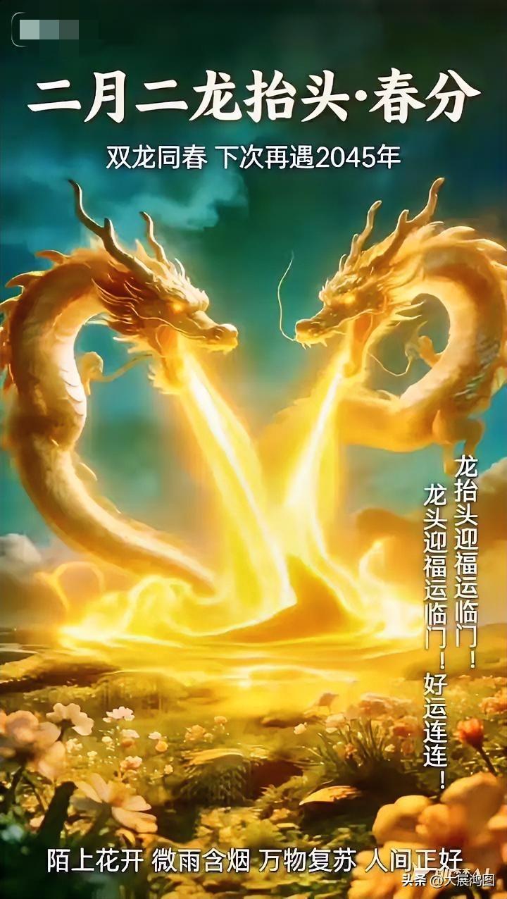 二月二，龙抬头，好运接踵至！🐉🌟双龙抬头祝福语 马年龙抬头 抬头旺