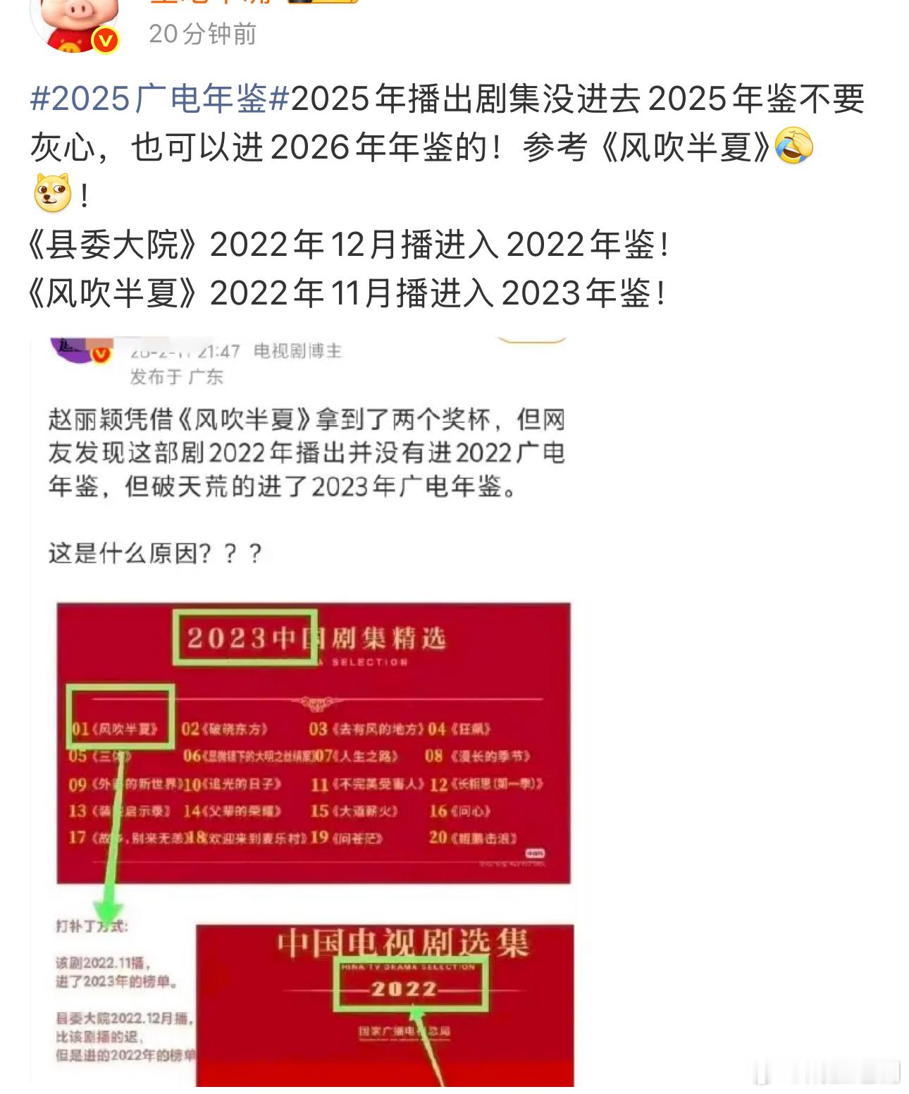 这个博主分析的也对，8粉不要伤心，迪丽热巴《利剑玫瑰》进不了2025年广电年鉴，