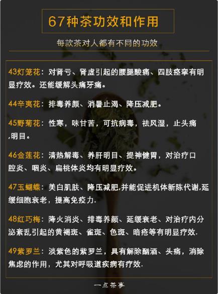 67种茶功效及作用让你正确喝茶我的宝藏食谱