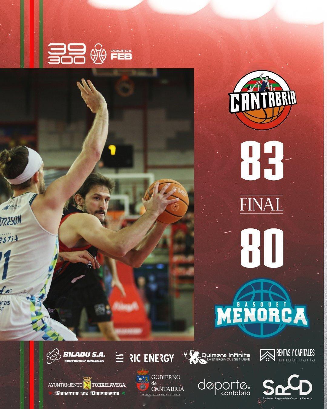 今天凌晨结束的一场西乙常规赛，埃斯特拉男篮以83比80主场击败赫斯蒂亚梅诺卡男篮