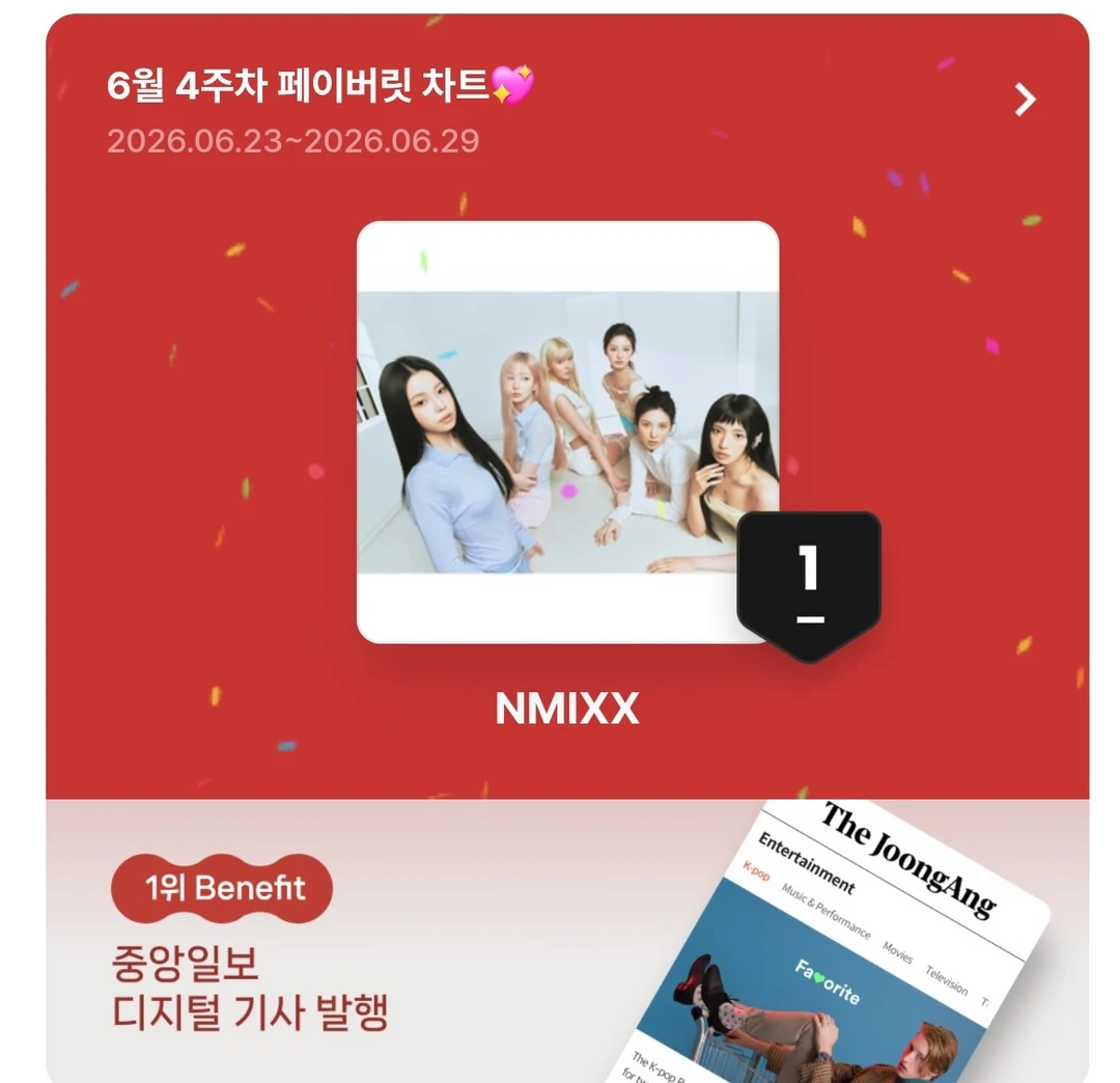 NMIXX|Bugs 6月第4周 最受欢迎排行榜