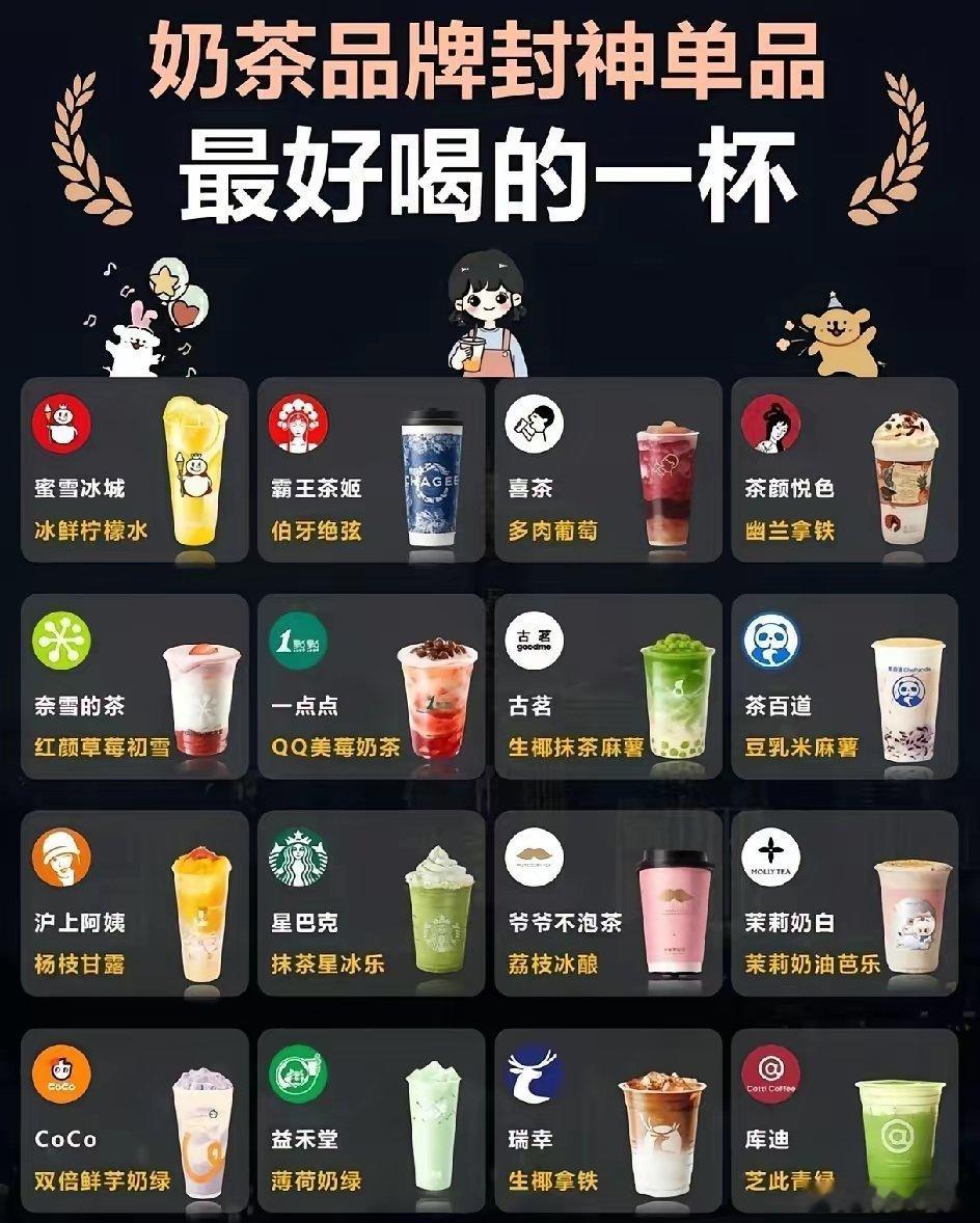 各大奶茶品牌封神单品合集！每一家的镇店招牌，闭眼点不踩雷的神仙一杯蜜雪、霸王茶姬