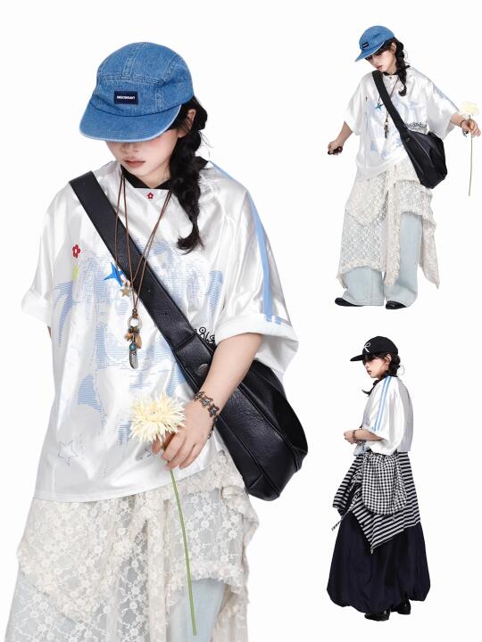 155/98*3套美式球衣穿搭look⚾️复古叠穿~