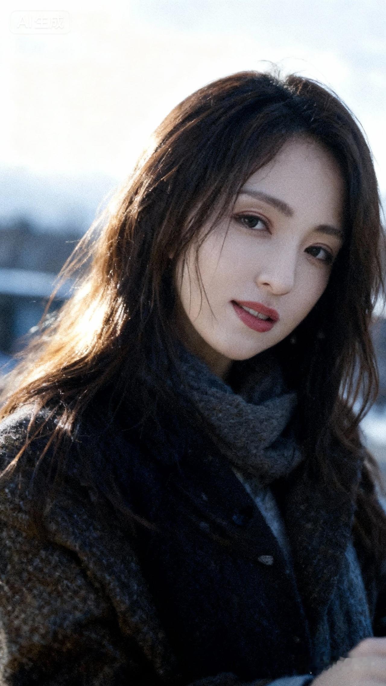 冬日暖阳下的温柔少女，温暖如初。