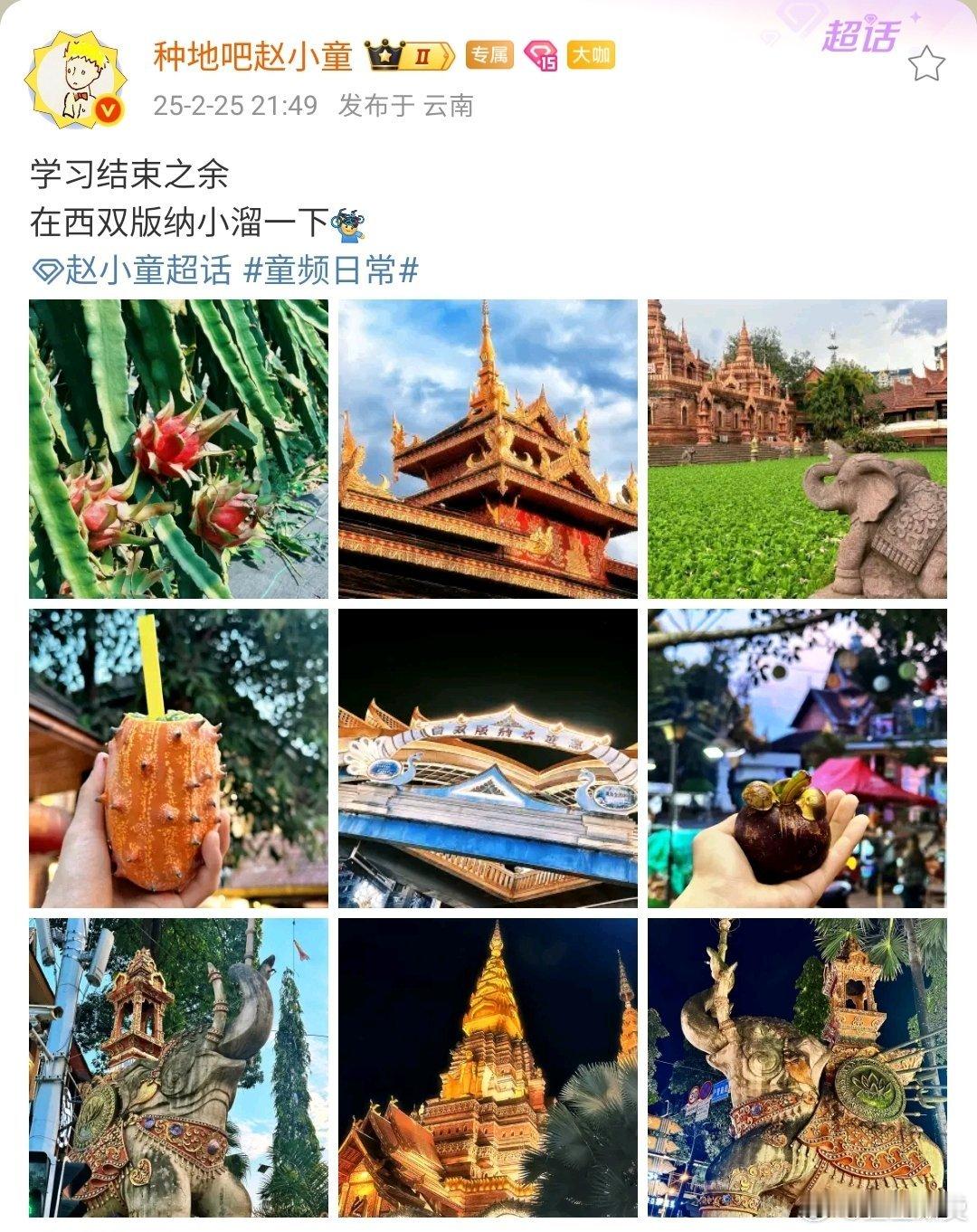赵小童在西双版纳小溜一下  你可以永远相信小童的物料。云游了等于，不过图二是什么