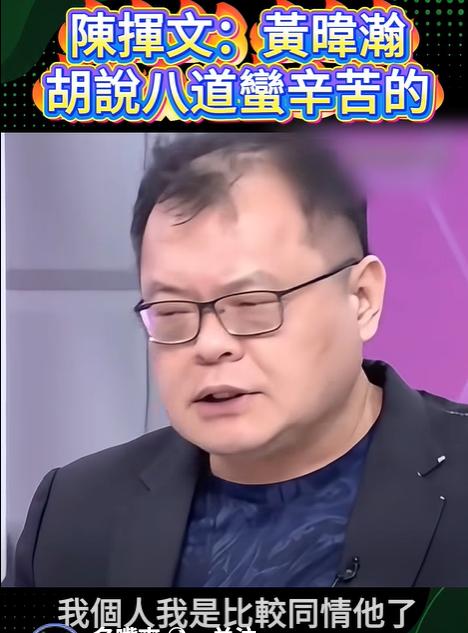 台湾媒体人陈挥文说，黄暐瀚在绿营节目中只能顺着节目的梗去讲，说沈伯洋好受欢迎怎么