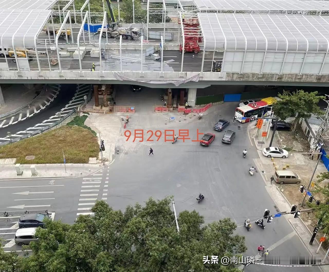 广州机场第二高速，合景路沐陂东路口段，今天一天的变化。为通车冲刺！