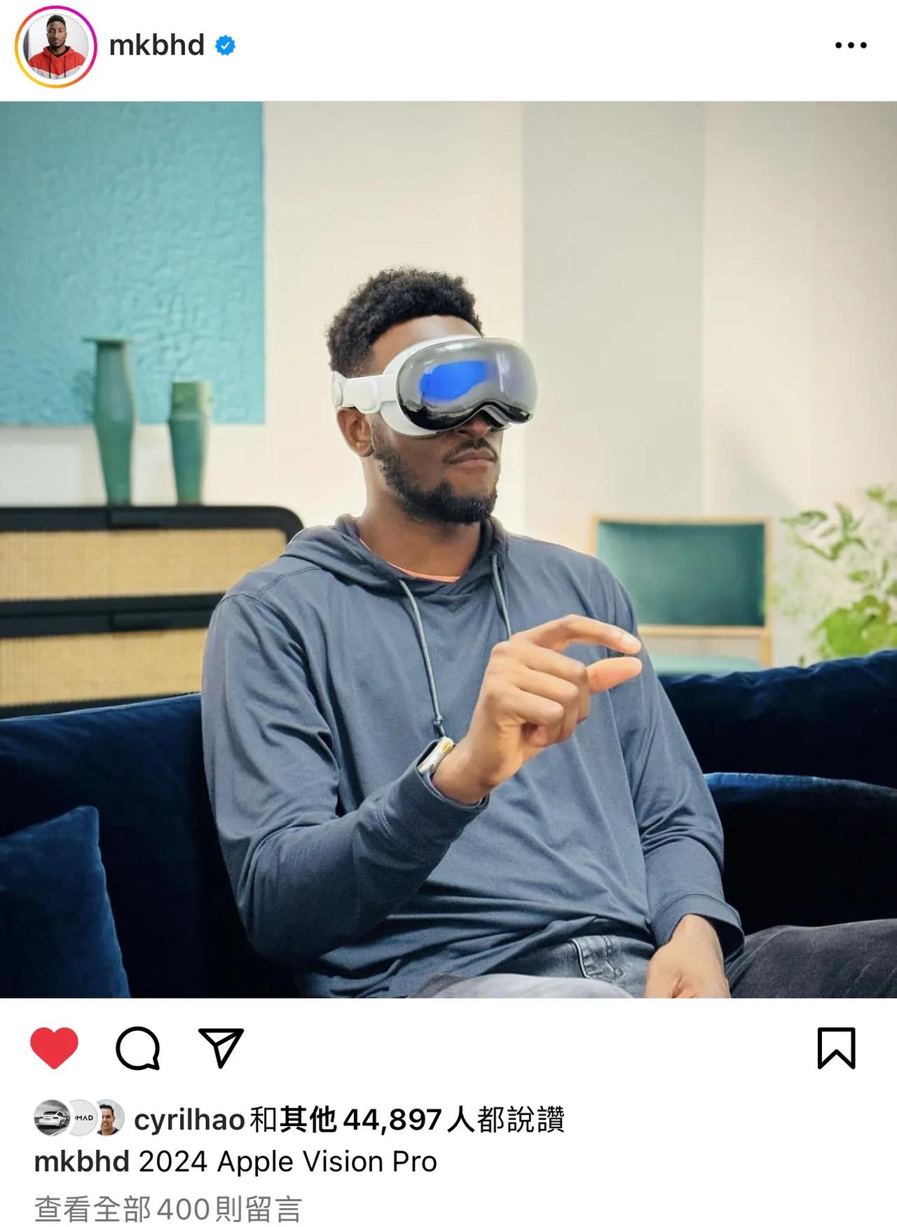 世界级头部博主已经开始体验Apple Vision Pro了，估计很快会有视频发