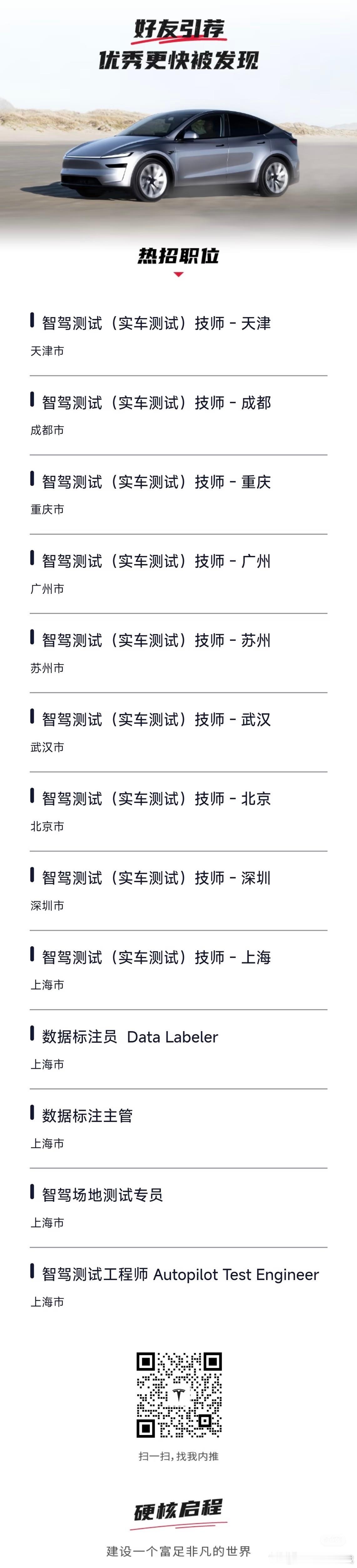 特斯拉监督版FSD入华特斯拉在国内疯狂招募智驾测试员，看来落地是指日可待，另外给