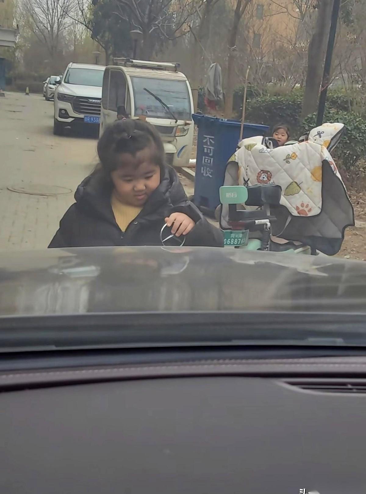 我跟你说，要是我坐车里，眼睁睁看着一小孩把我奔驰标给掰了……
我血压估计当场就上