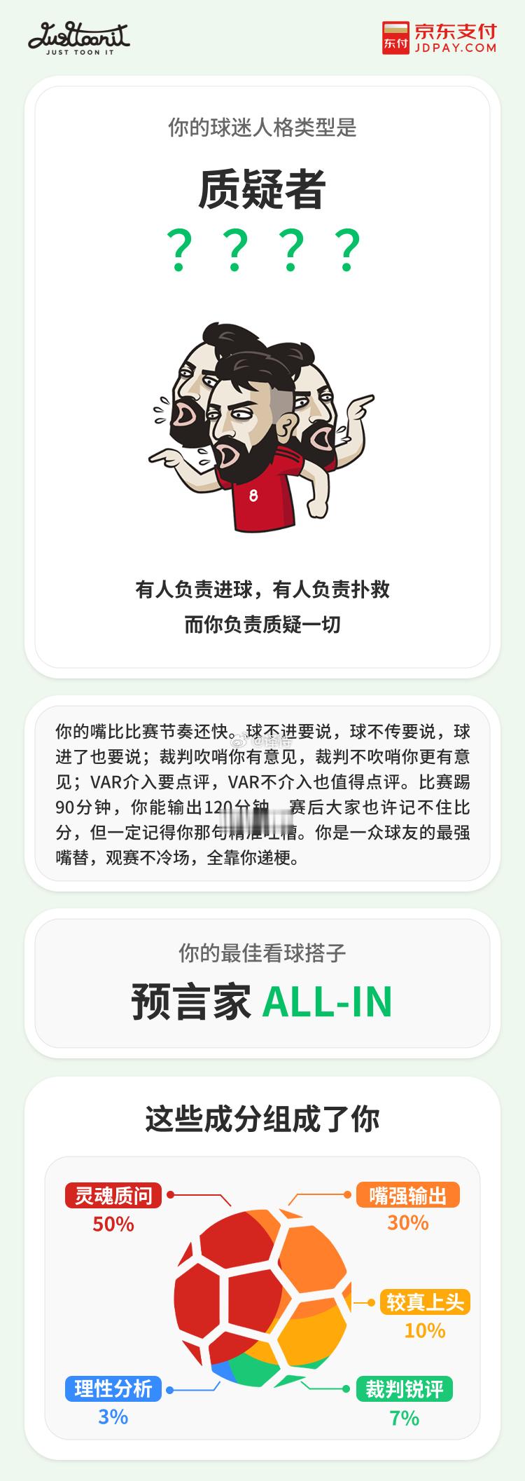 建议大家对钱要有概念拥有清晰的金钱观，观赛相关采购把控预算。JD搜索SJBTI测