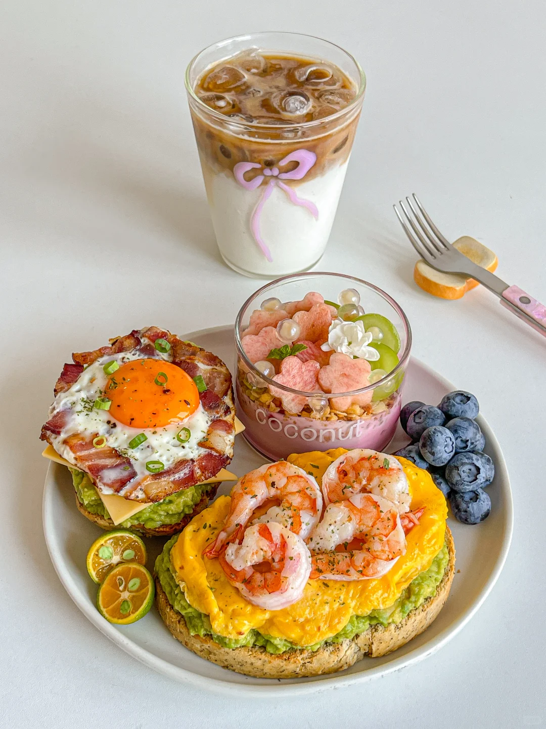 元气brunch🥯吐司三明治双拼🥪酸奶杯🥣拿铁
