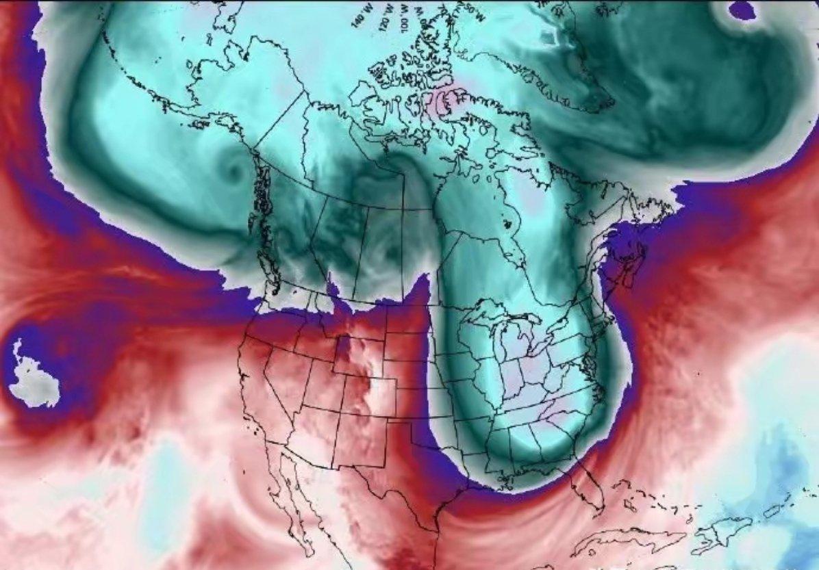 北美最近正在经历超大寒潮，美国本土被寒潮直接中出。 