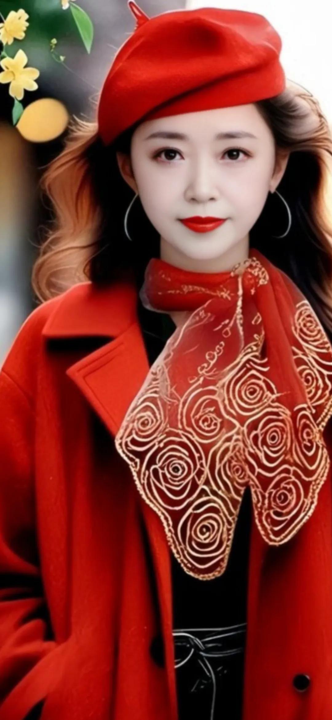 我穿红装拍美颜