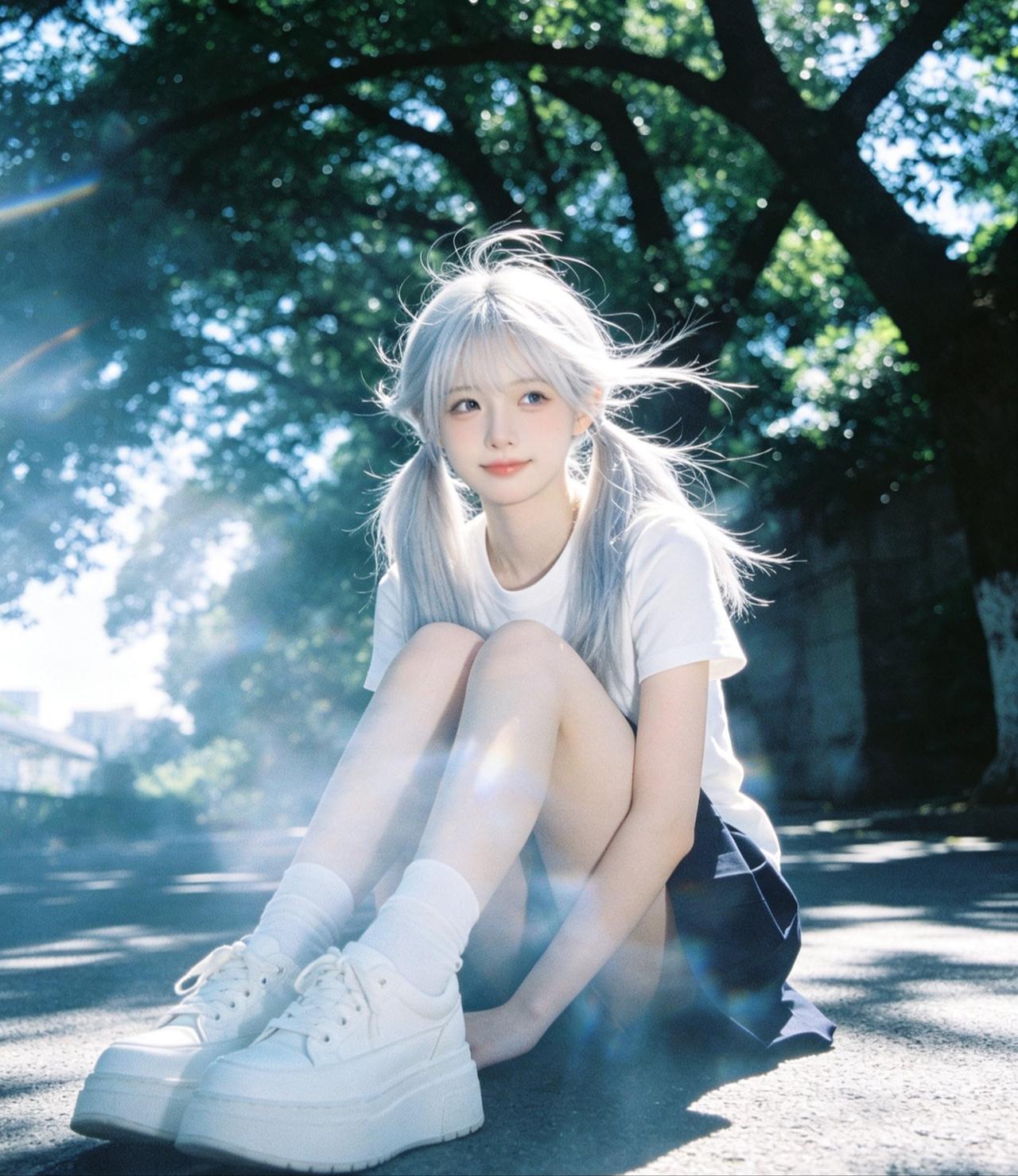 阳光下的少女，青春洋溢，甜美可爱。分享甜美小姐姐随手拍 温柔系小姐姐的穿搭 分享