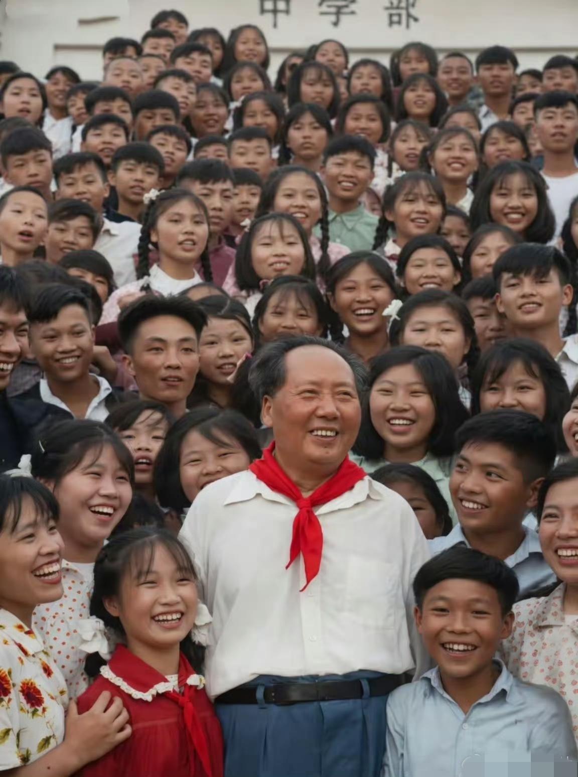 伟人身边的金童玉女，相伴六十五载岁月情深！
当年毛主席身边，笑得最开心的小男孩和