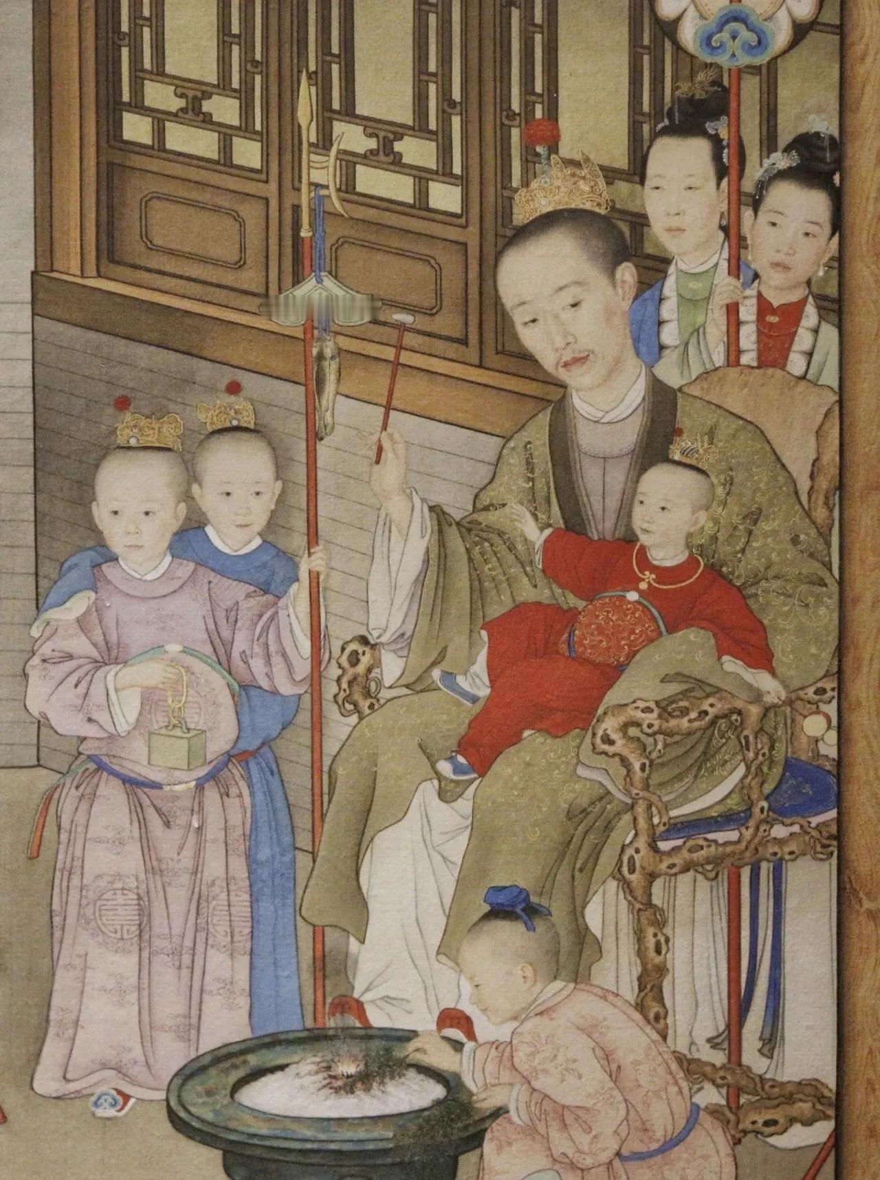 【乾隆皇帝的汉服跨年游戏】

故宫藏品中有个“乾隆守岁图系列”，其中最早的一幅创