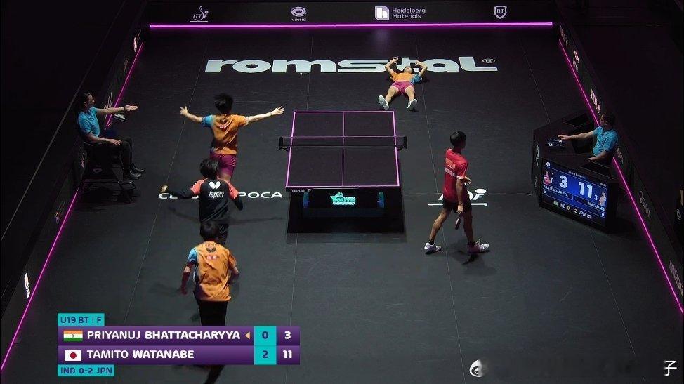 2025年国际乒联世青赛U19男团决赛：日本队🇯🇵三比零印度队🇮🇳 获得