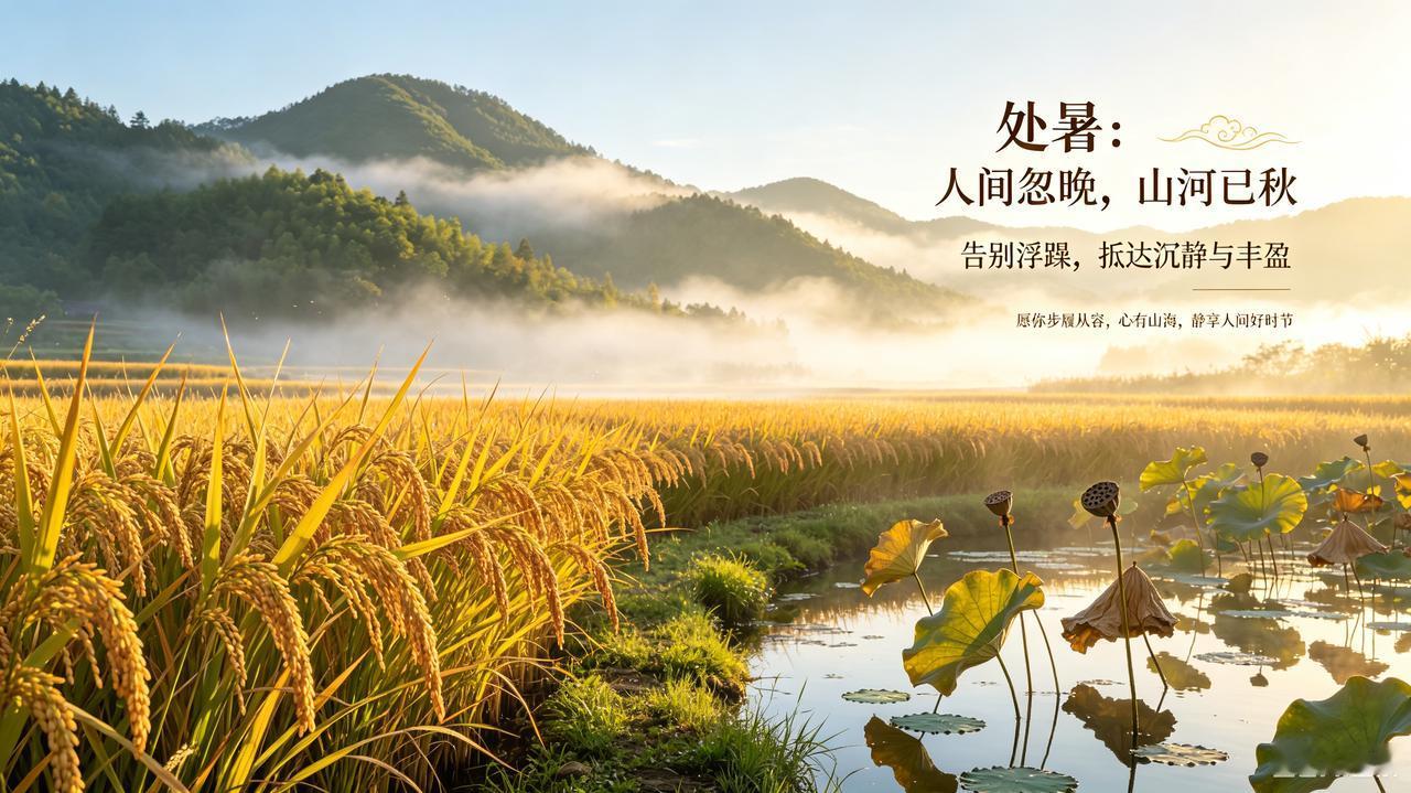 处暑：人间忽晚，山河已秋

蝉声渐歇，风里有了凉意。处暑，是暑气止于今日，也是人