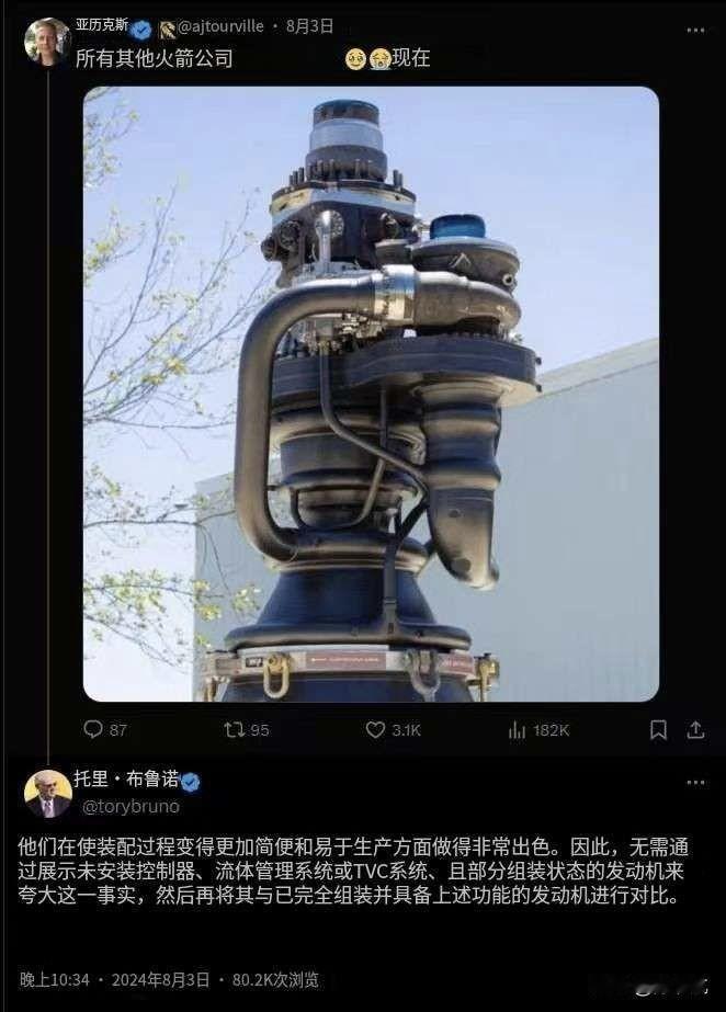 起始是一位网友拿马斯克公司研制的“猛禽”第三代发动机与其它液体发动机对比，突出“