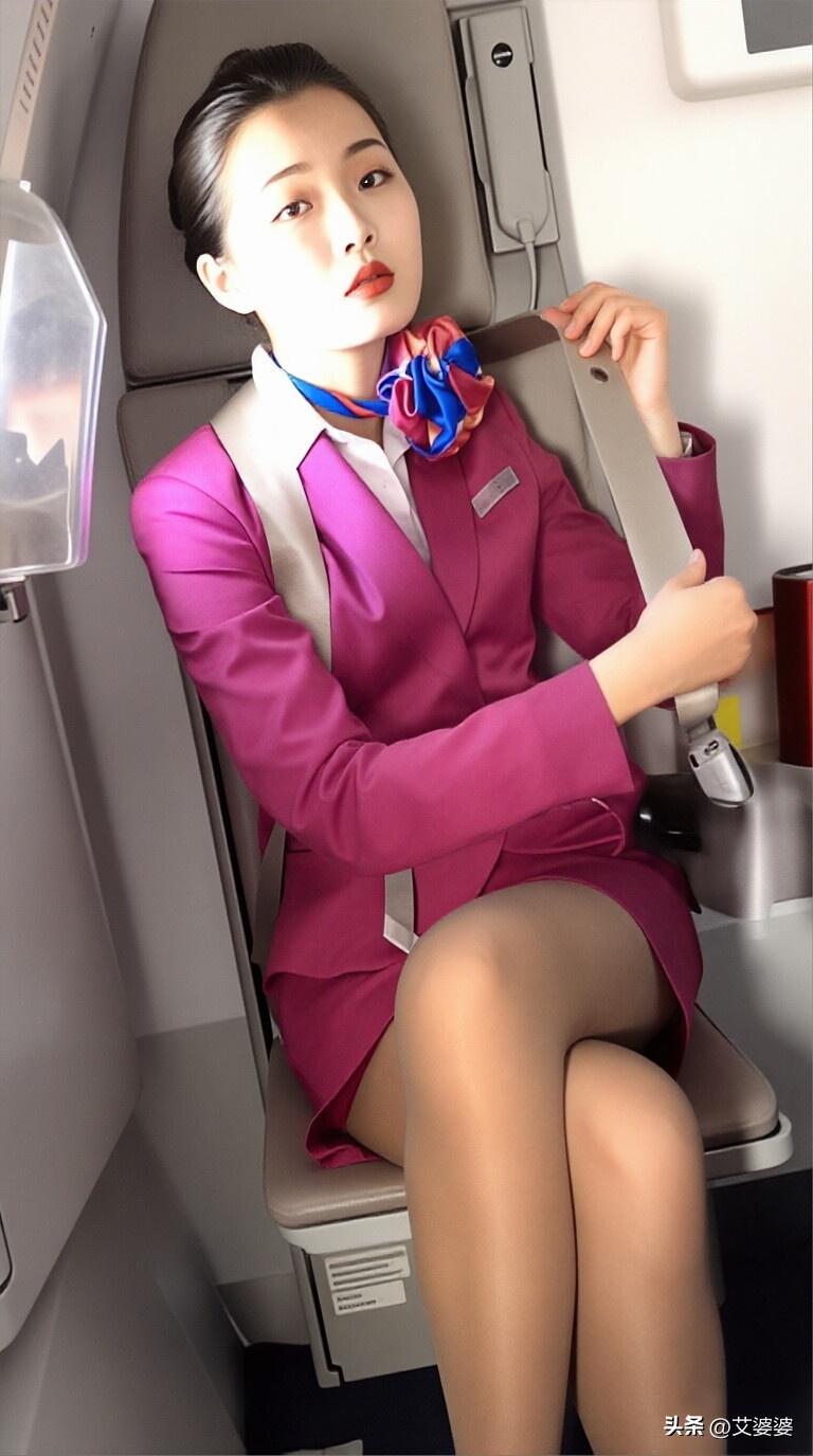 坐飞机凑巧坐在空姐对面，近距离面对面坐着，不敢随便乱瞅，盯着人家不礼貌，低头玩手